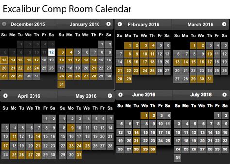 Myvegas Comp Room Calendar 2021
